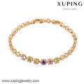 74513 Xuping pulsera de mujer de joyas de oro de moda con piedra de color blanco